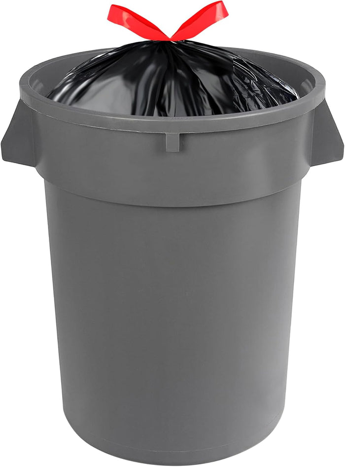 Amazon Basics Multipurpose Drawstring Trash Bags, 30 Gallon Capacity, Tear Resistant, 50 Count (Previously Solimo)