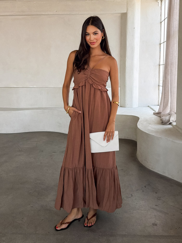 Amber Halter Maxi Dress - Stitch And Feather