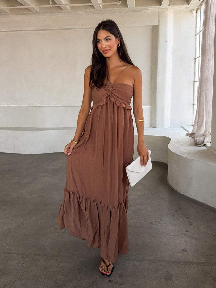 Amber Halter Maxi Dress - Stitch And Feather