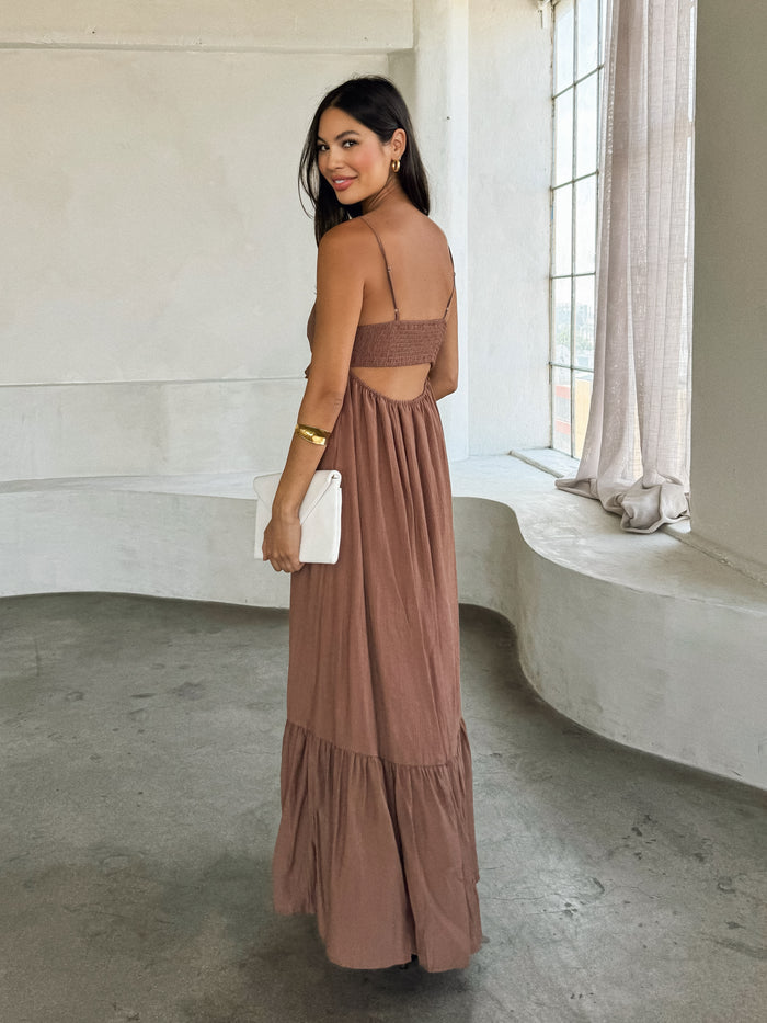 Amber Halter Maxi Dress - Stitch And Feather