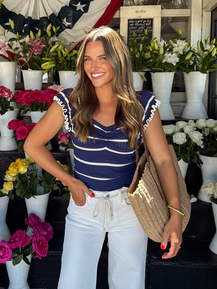Americana Stripe Knit Top - Final Sale - Stitch And Feather