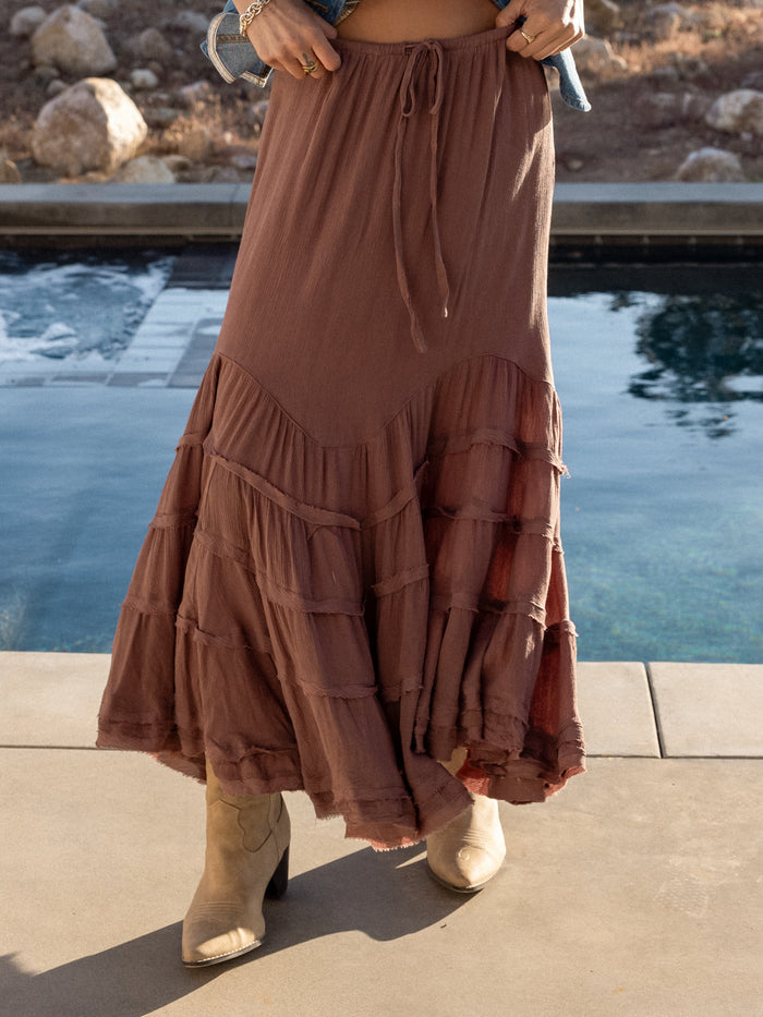 Americano Tiered Midi Skirt - Stitch And Feather