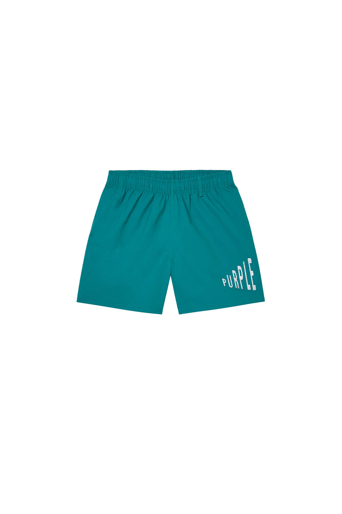 Amplified All Around Short in Bayou, regular fit swimwear with elastic waistband and water repellent treatment.