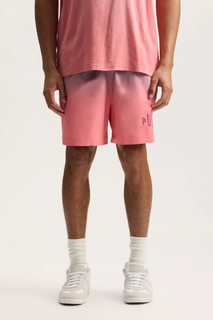 Amplified Fade All Around Short with crackle print, regular fit, and elastic waistband.