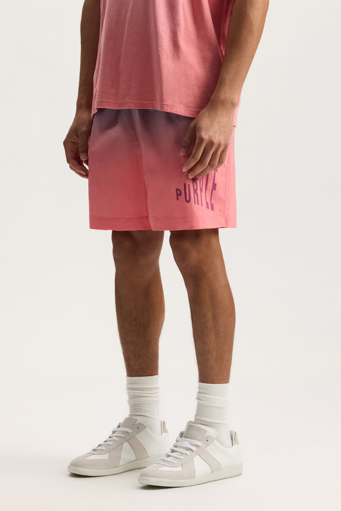 Amplified Fade All Around Short in woven polyester with elastic waistband and crackle print