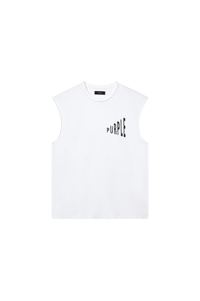 Amplified Tank Top in Brilliant White, textured jersey, regular fit for men and women.