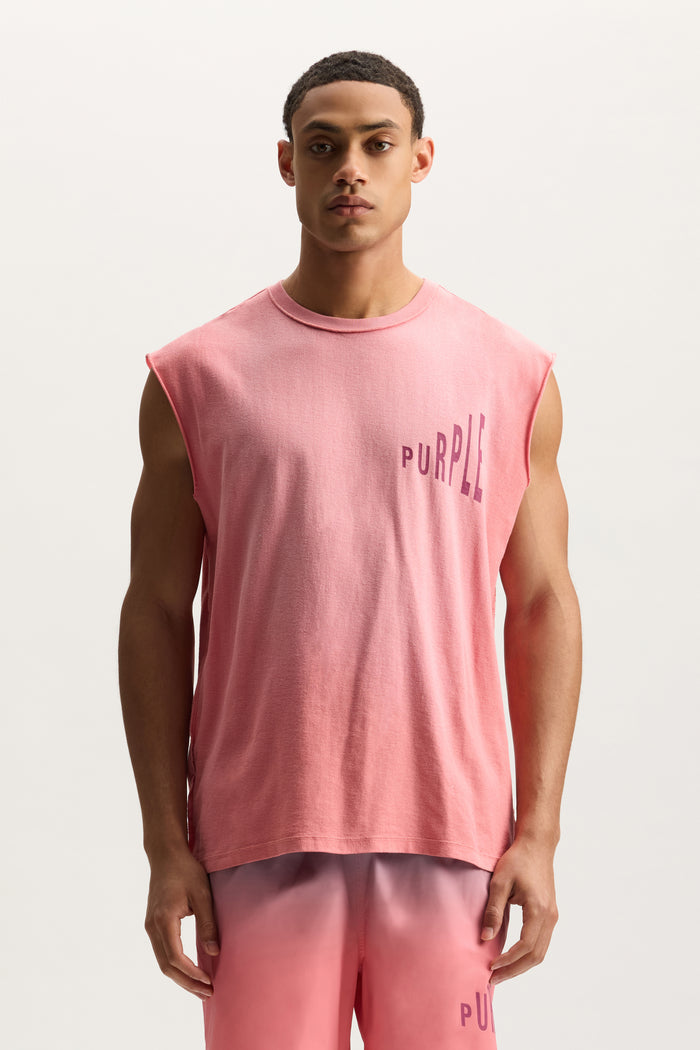 Amplified Tank Top in faded wash with crackle print, 100% cotton, regular fit.