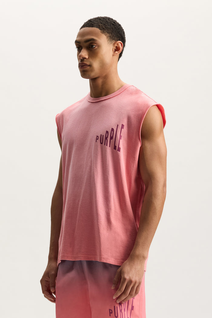 Amplified Tank Top in Faded Wash with Crackle Print, Regular Fit, 100% Cotton