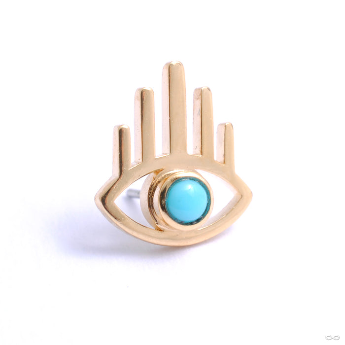 Amulet Press-fit End in Gold from Quetzalli with turquoise