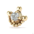 Anchored Press-fit End in Gold from Sacred Symbols with clear CZ