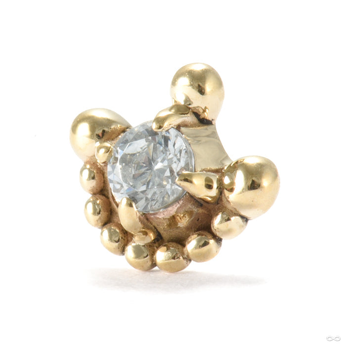 Anchored Press-fit End in Gold from Sacred Symbols with clear CZ