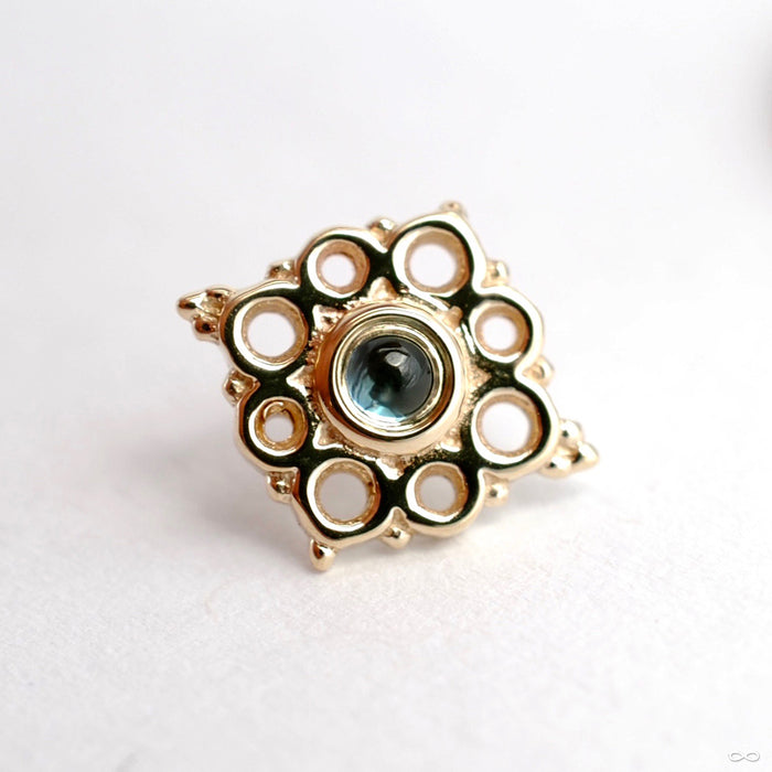 Angela Press-fit End in Gold from BVLA with Swiss Blue Topaz