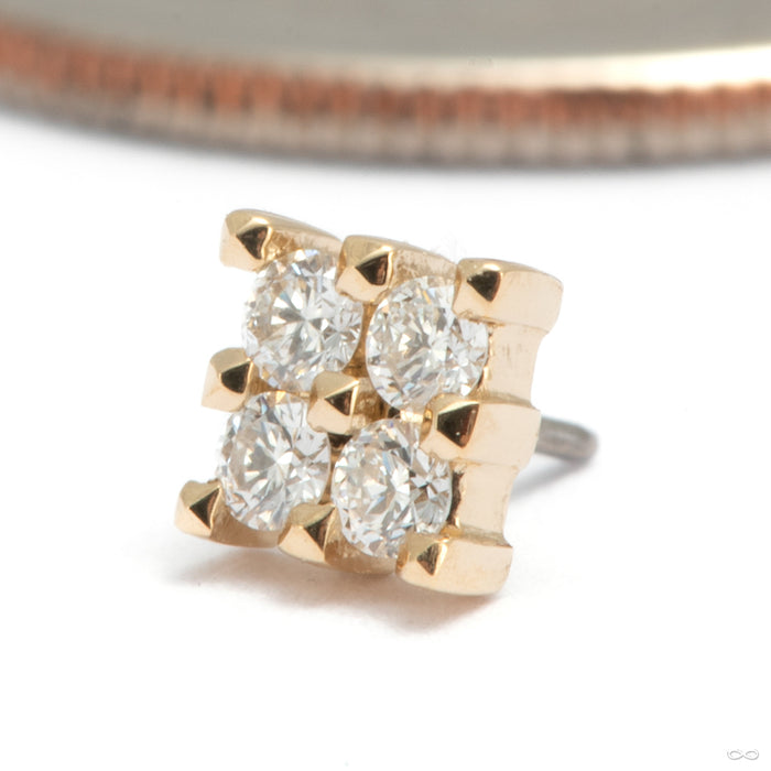 Argo Press-fit End in 14k Yellow Gold with Diamond from Tether Jewelry