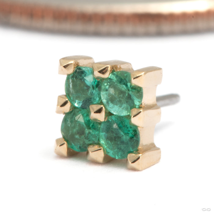 Argo Press-fit End in 14k Yellow Gold with Emerald from Tether Jewelry
