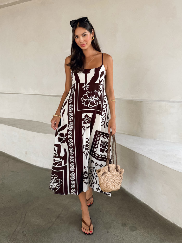 Arina Floral Midi Dress - Stitch And Feather
