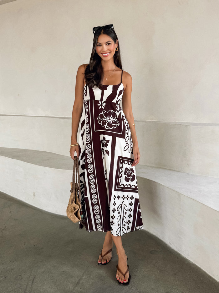 Arina Floral Midi Dress - Stitch And Feather