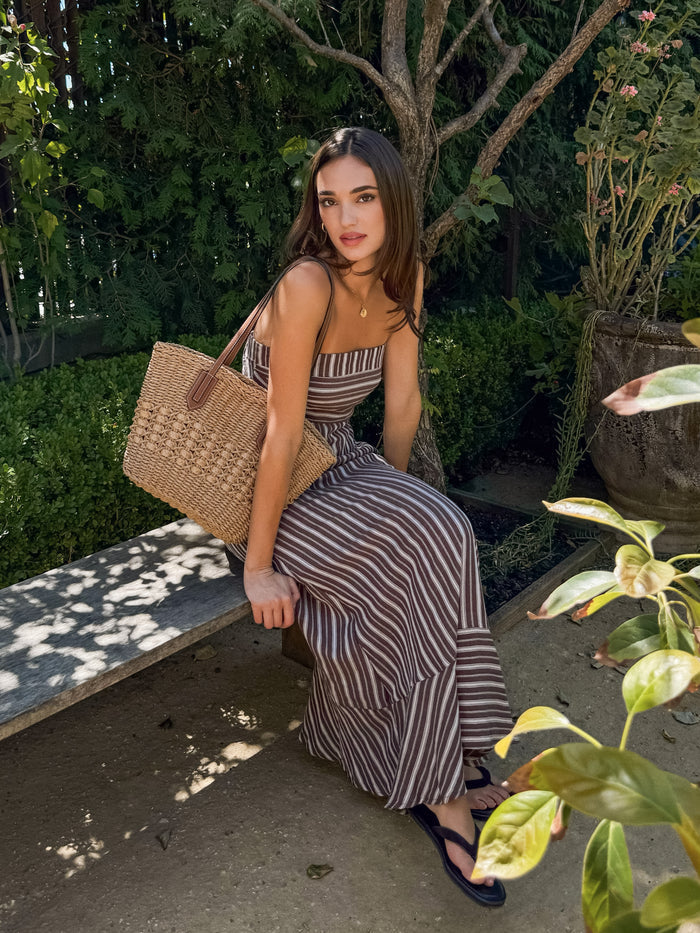 Ariza Stripe Midi Dress - Stitch And Feather