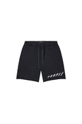Ascending Wordmark Shorts with elastic waistband and onseam hand pocket in black.