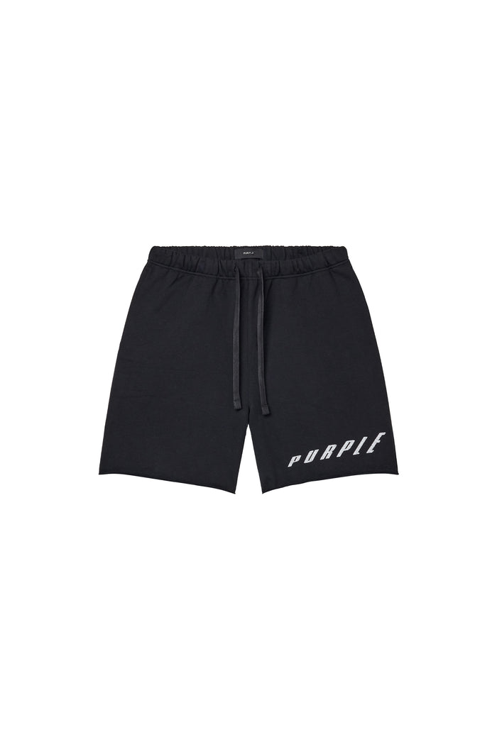 Ascending Wordmark Shorts with elastic waistband and onseam hand pocket in black.