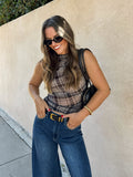 Aspen Plaid Mesh Top - Stitch And Feather