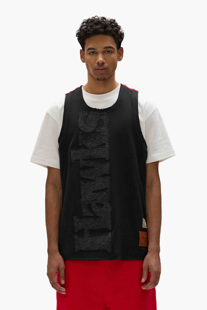 Atlanta Hawks Mesh Jersey in oversized fit with embroidered graphics and raw edge finish