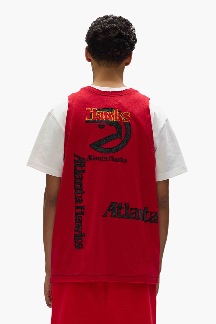 Atlanta Hawks Mesh Jersey with oversized fit and embroidered fabric applique graphics