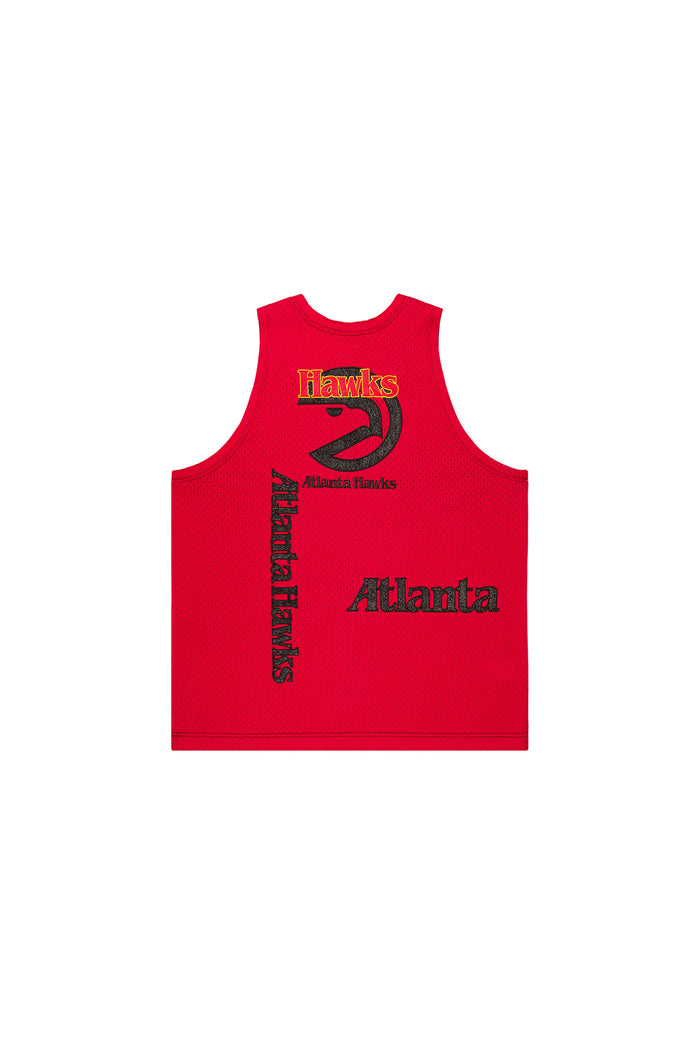 Atlanta Hawks Mesh Jersey in oversized fit with embroidered fabric applique graphics