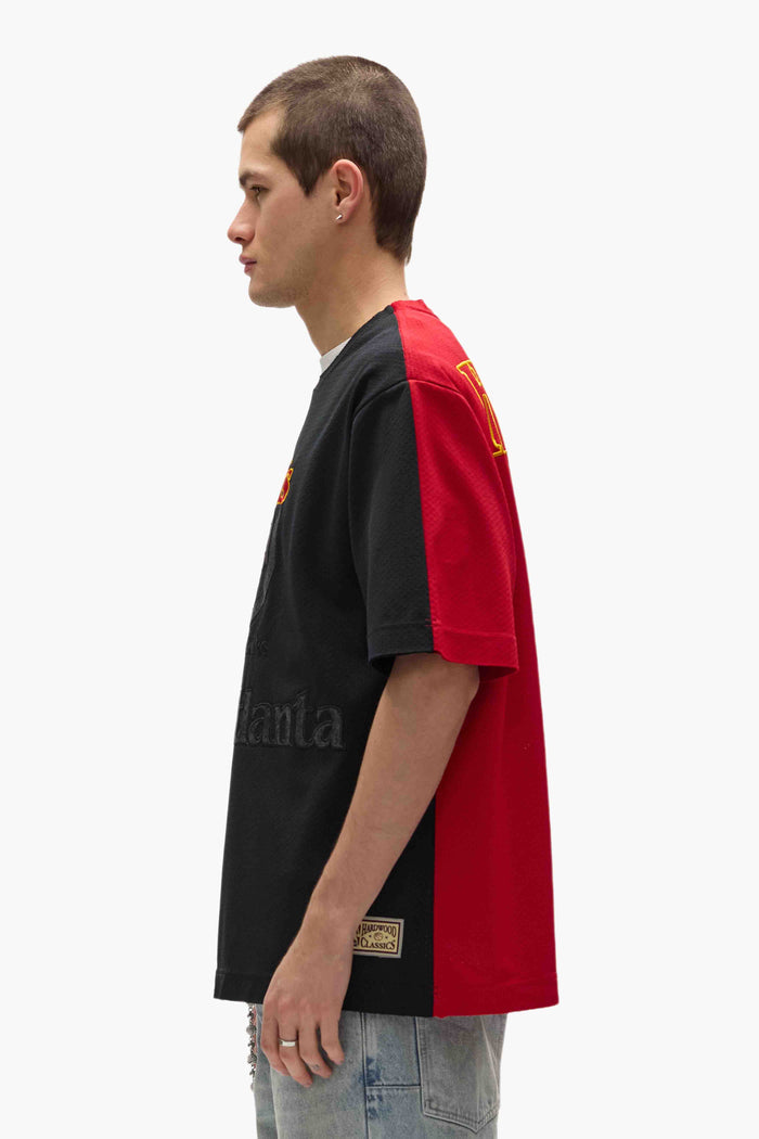Atlanta Hawks Mesh Tee with embroidered graphics, available in sizes XS to 3XL.