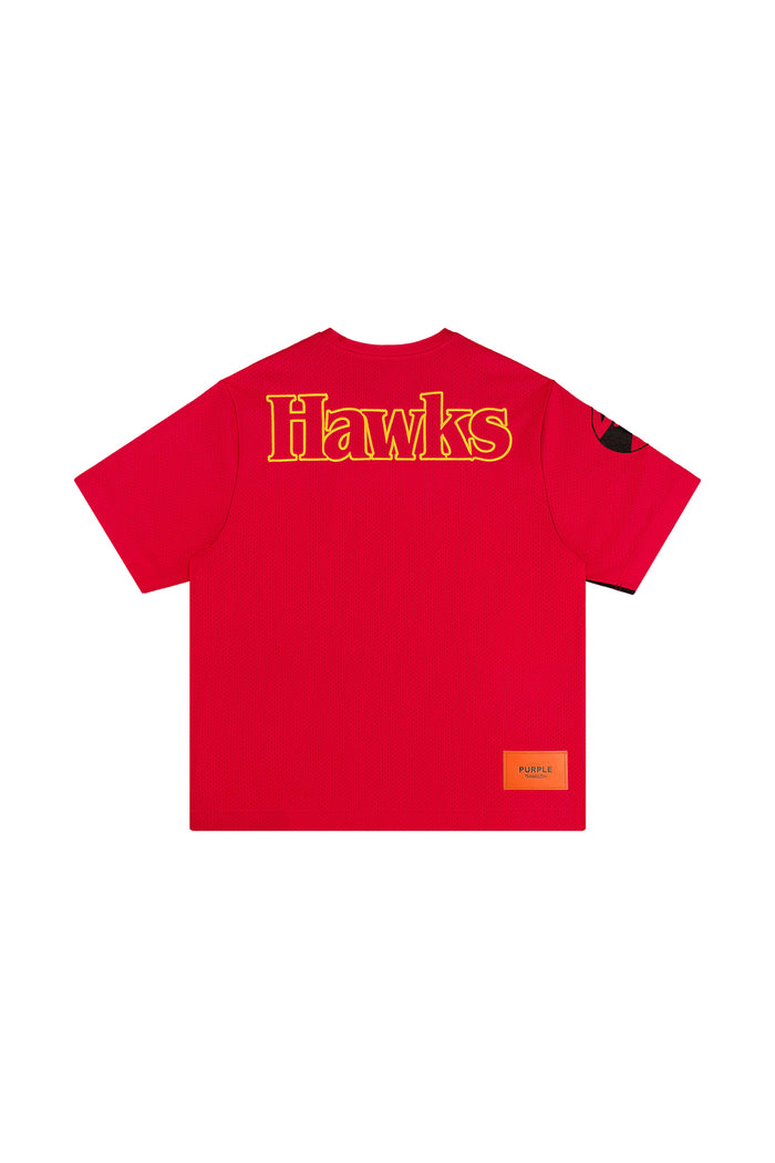Atlanta Hawks Mesh Tee with bold graphics, heavy fabric, and oversized fit in XS-3XL sizes