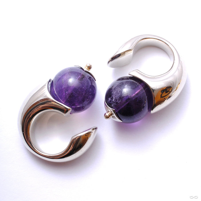 Small / White Brass / Amethyst
