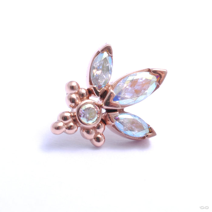Audrey Press-fit End in Gold from LeRoi with aurora borealis