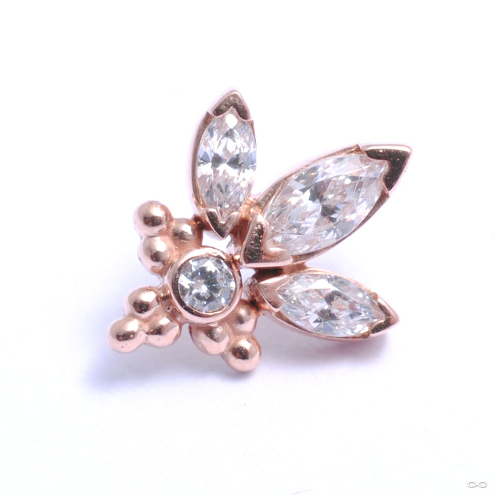 Audrey Press-fit End in Gold from LeRoi with clear CZ