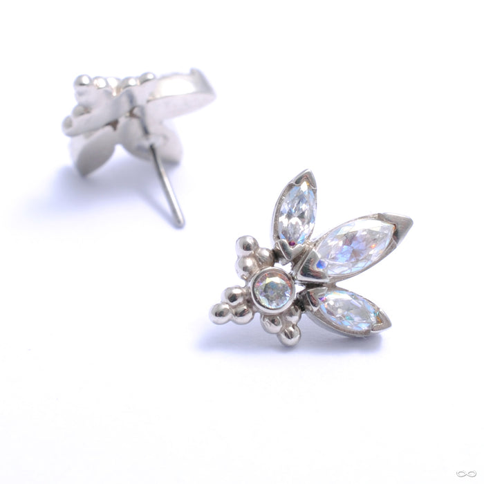 Audrey Press-fit End in Gold from LeRoi with aurora borealis
