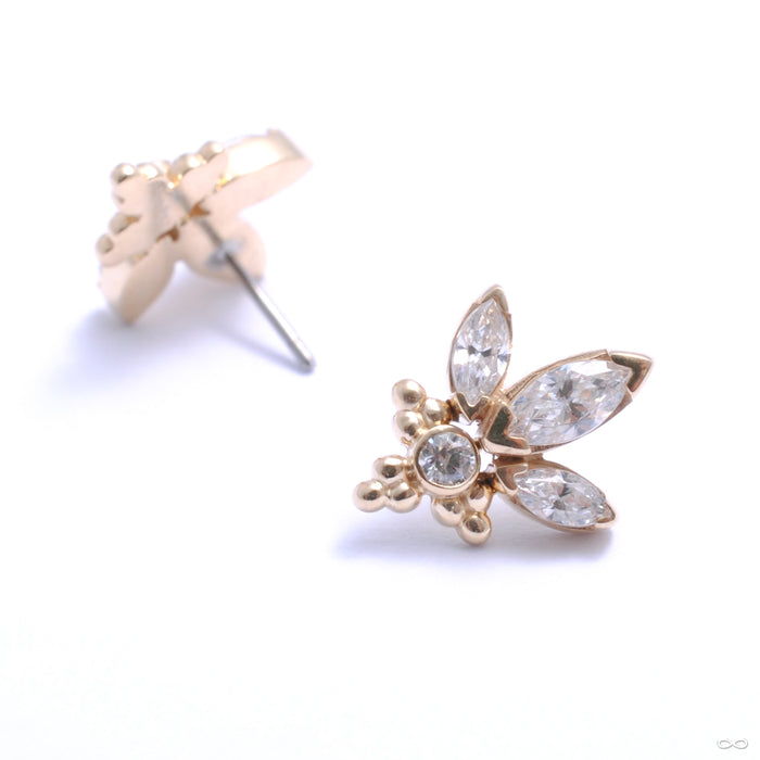 Audrey Press-fit End in Gold from LeRoi with clear CZ