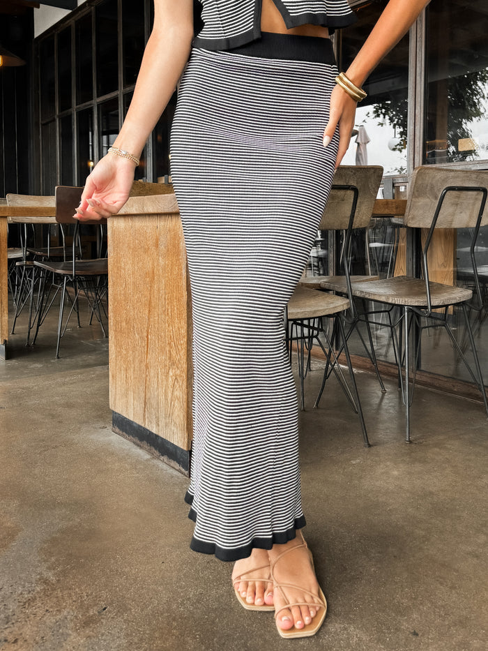 Aurora Stripe Knit Midi Skirt - Final Sale - Stitch And Feather