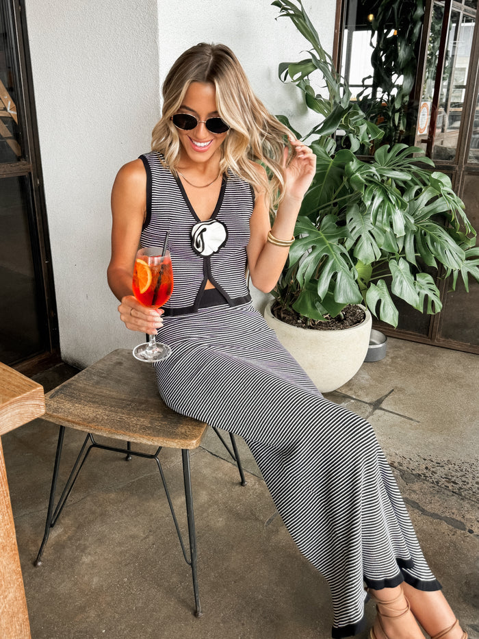 Aurora Stripe Knit Midi Skirt - Final Sale - Stitch And Feather