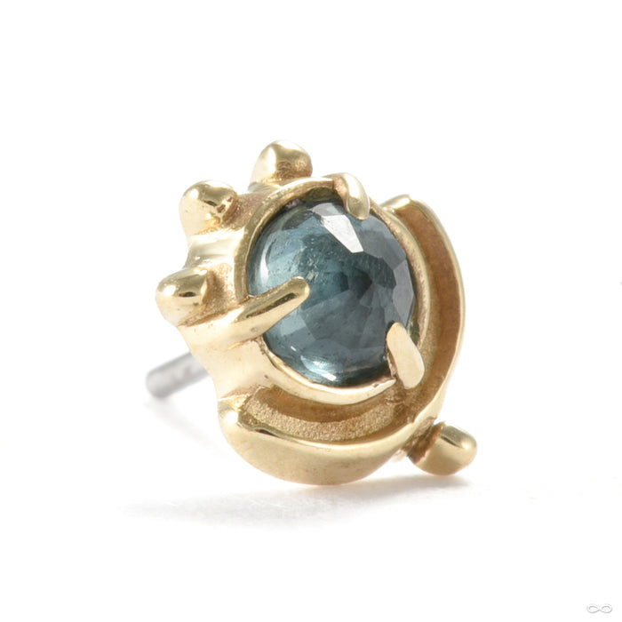 Axis Press-fit End in Gold from Sacred Symbols with blue sapphire