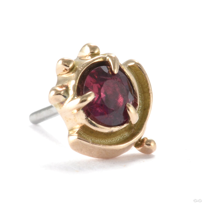 Axis Press-fit End in Gold from Sacred Symbols with ruby