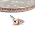 Babe Press-fit End in 14k Rose Gold with Clear CZ from Buddha Jewelry