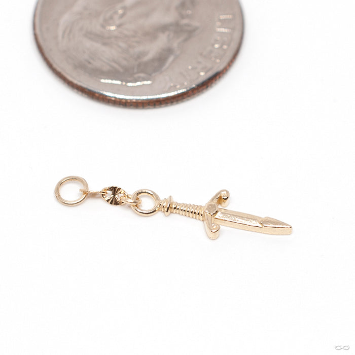 Back Stabber Charm in Gold from Hialeah in yellow gold