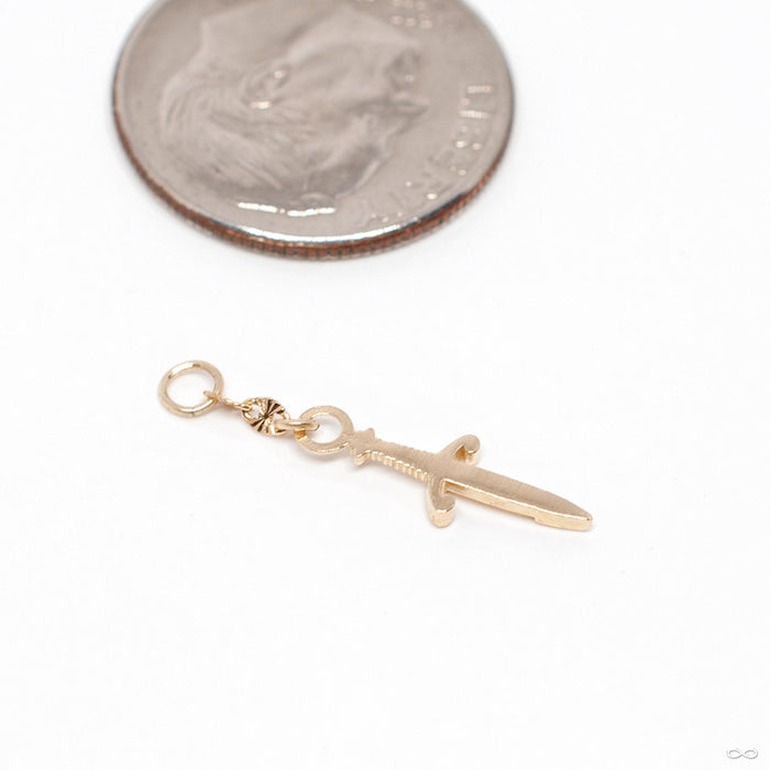 Back Stabber Charm in Gold from Hialeah back view in yellow gold