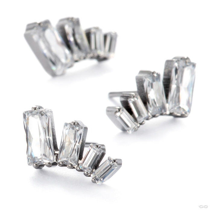 Baguette Cascade Press-fit End in Titanium with Clear CZ from Diablo Organics group photo