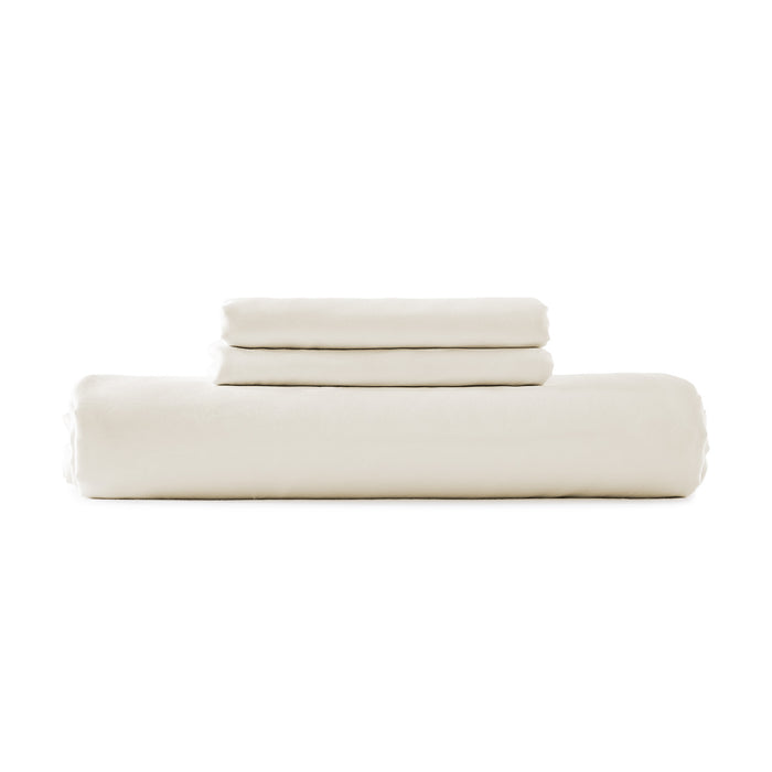 Beige bamboo duvet cover set with matching pillowcases