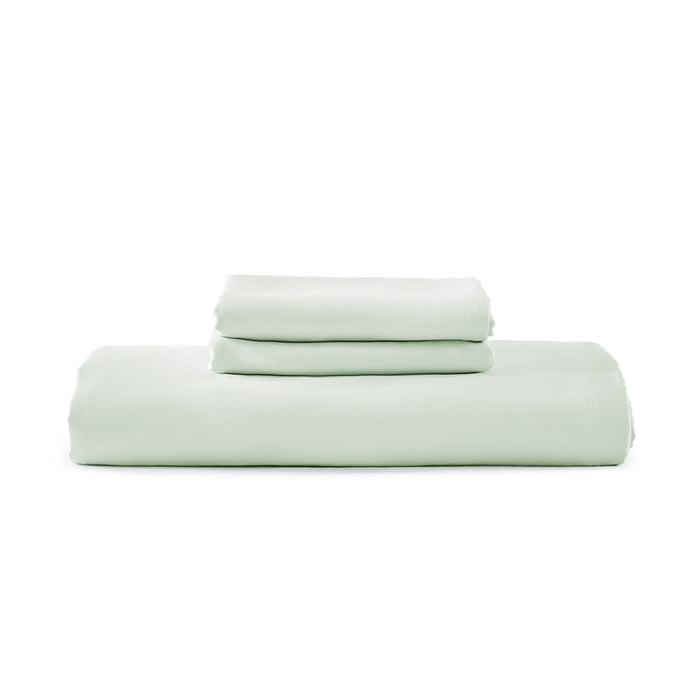 Mint green bamboo duvet cover set with matching pillowcases