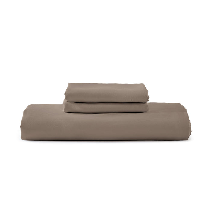 Brown bamboo duvet cover set with matching pillowcases