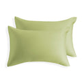 Two green bamboo pillowcase set with smooth silky fabric
