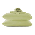 Green bamboo sheet set with matching pillowcases and silky smooth fabric