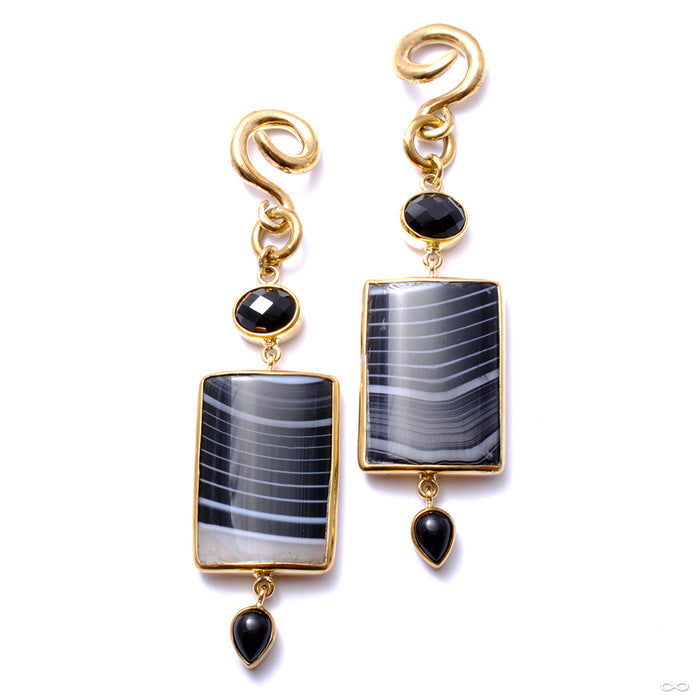 Banded Agate and Black Obsidian Dangles from Diablo Organics