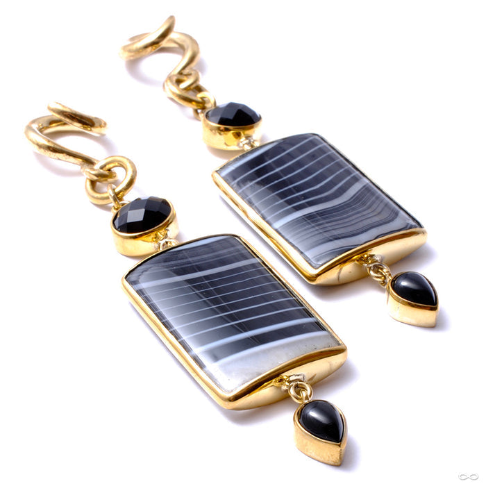 Banded Agate and Black Obsidian Dangles from Diablo Organics