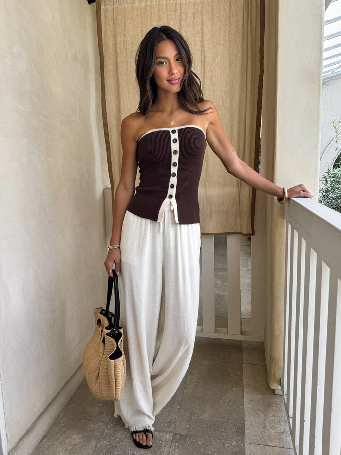 Barbados Linen Pants in Oatmeal - Stitch And Feather